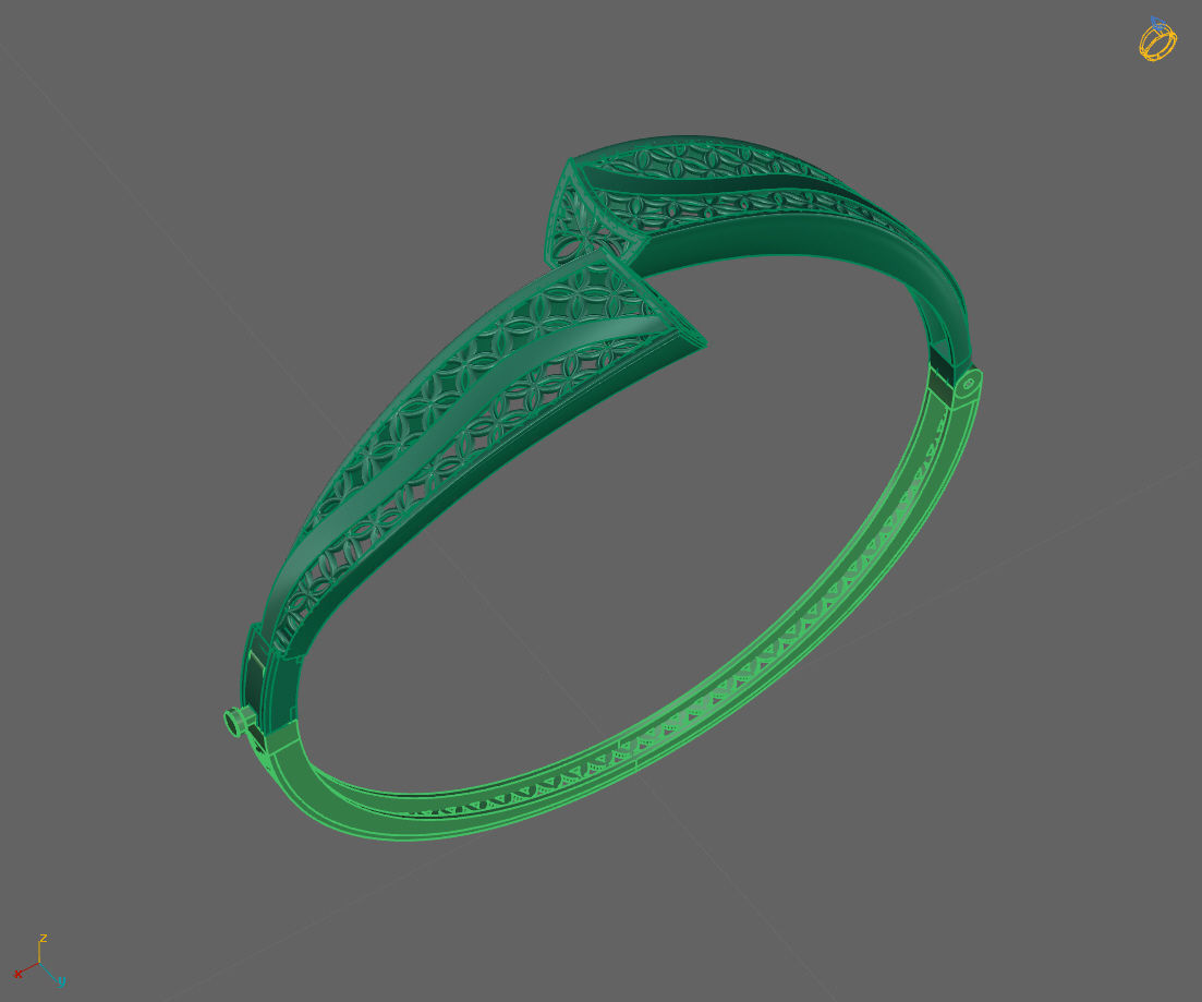 Womens Bracelets Bangles 3DM STL OBJ With Details  3D print model_1
