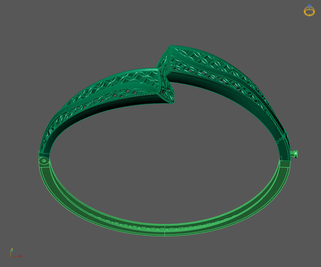 Womens Bracelets Bangles 3DM STL OBJ With Details  3D print model_2
