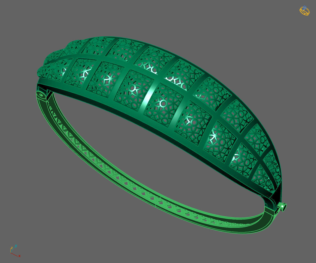 Womens Bracelets Bangles 3DM STL OBJ With Details  3D print model_3