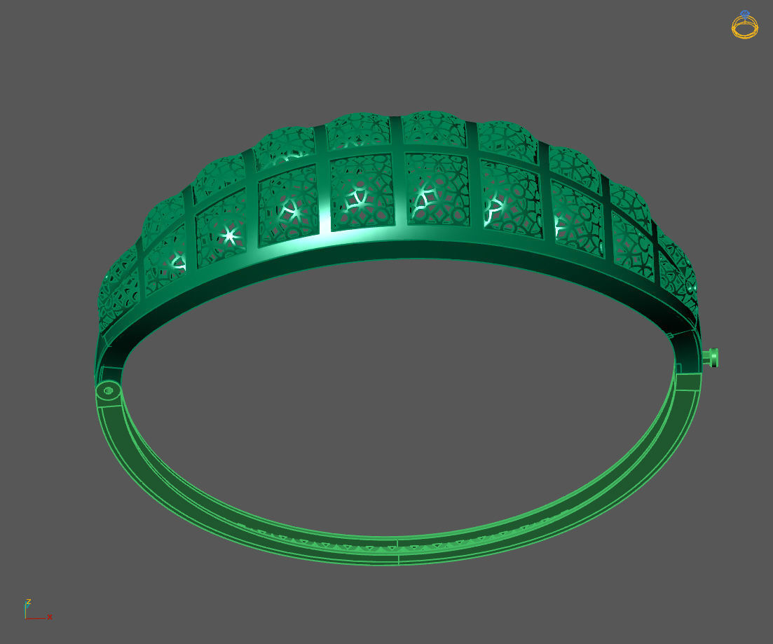 Womens Bracelets Bangles 3DM STL OBJ With Details  3D print model_2