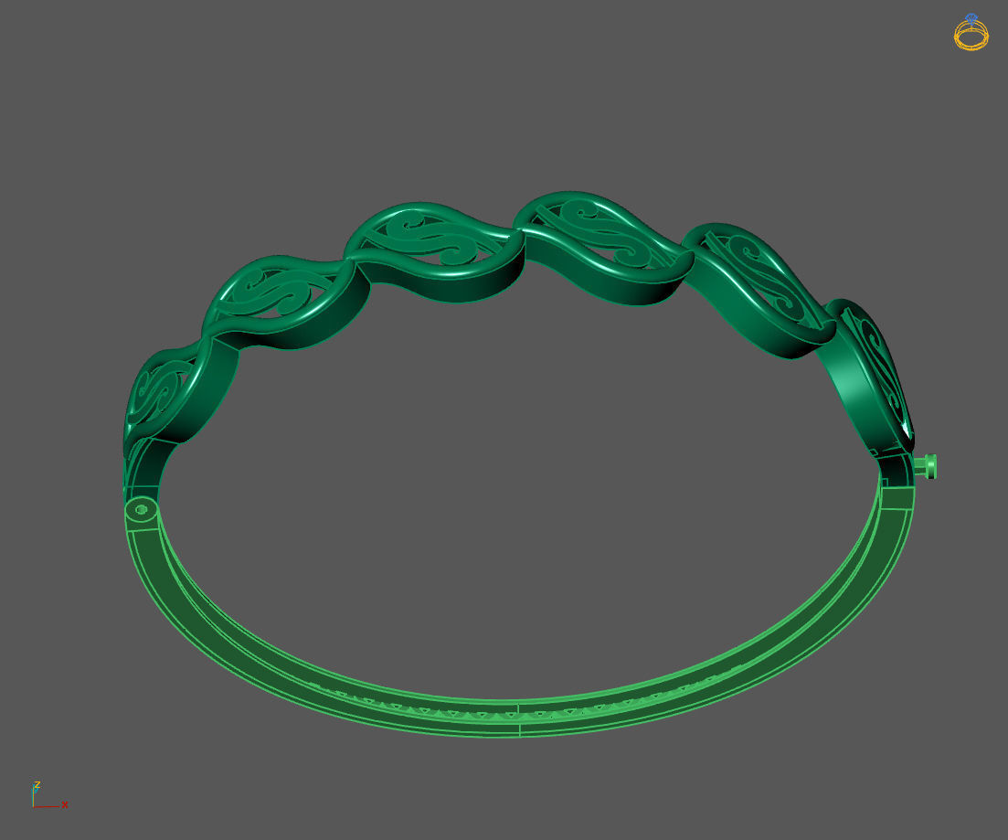 Womens Bracelets Bangles 3DM STL OBJ With Details  3D print model_2