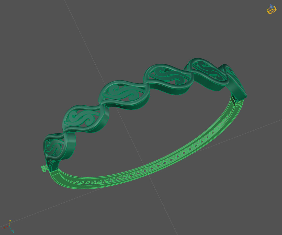 Womens Bracelets Bangles 3DM STL OBJ With Details  3D print model_1