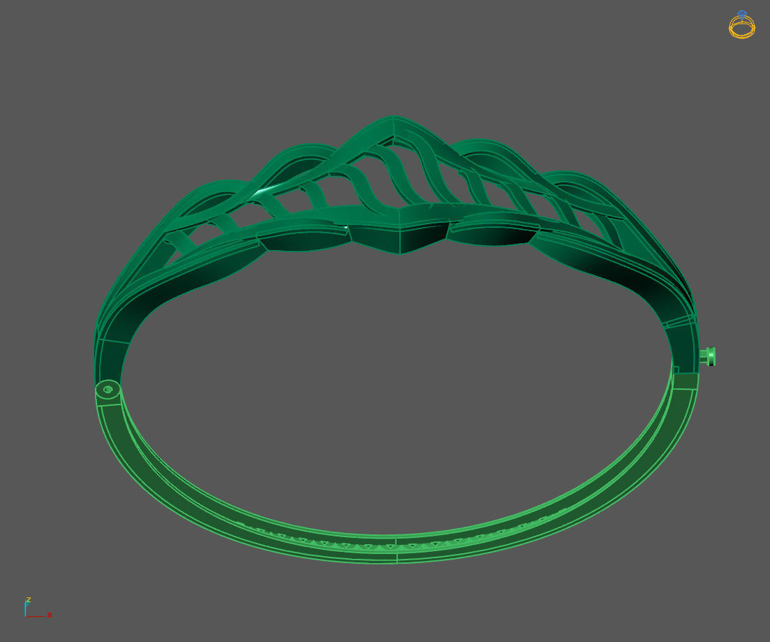 Womens Bracelets Bangles 3DM STL OBJ With Details  3D print model_2