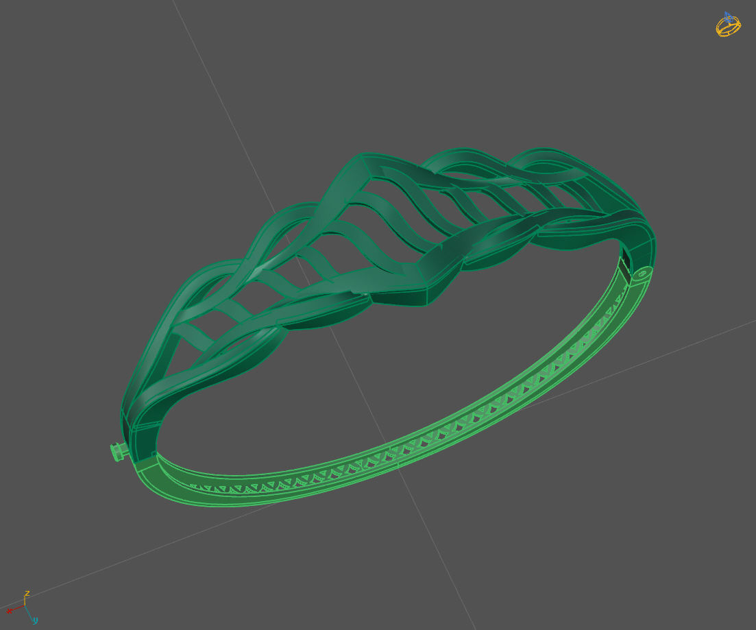 Womens Bracelets Bangles 3DM STL OBJ With Details  3D print model_1