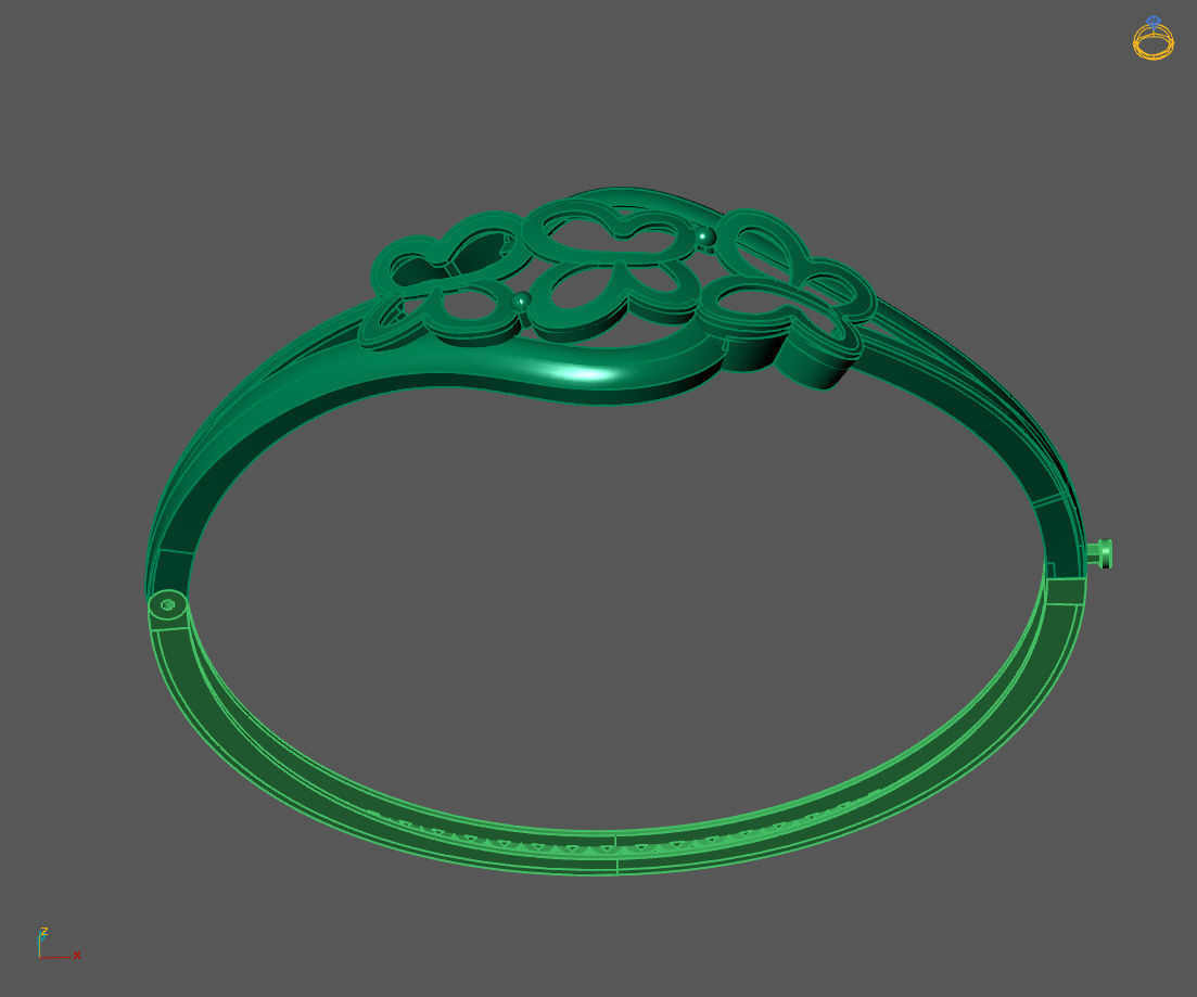 Womens Bracelets Bangles 3DM STL OBJ With Details  3D print model_2