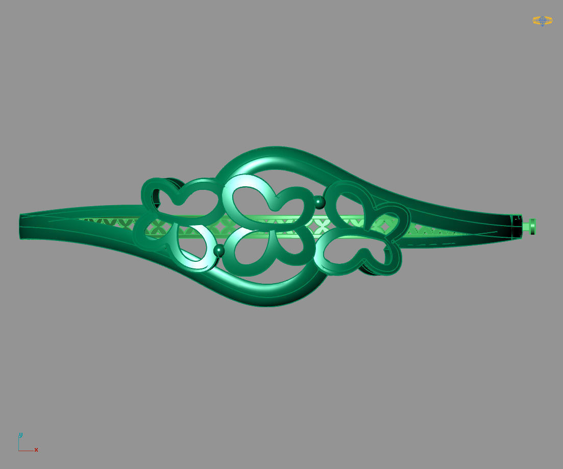 Womens Bracelets Bangles 3DM STL OBJ With Details  3D print model_4