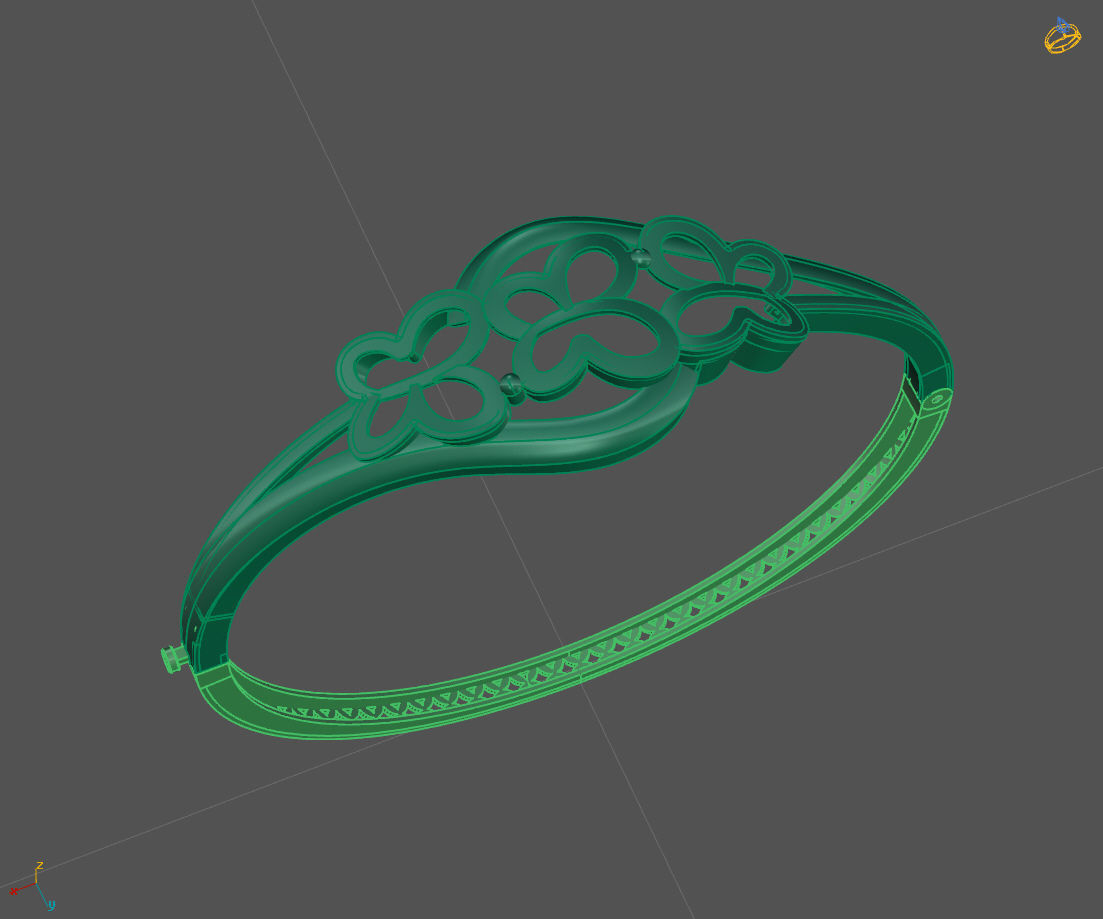 Womens Bracelets Bangles 3DM STL OBJ With Details  3D print model_1