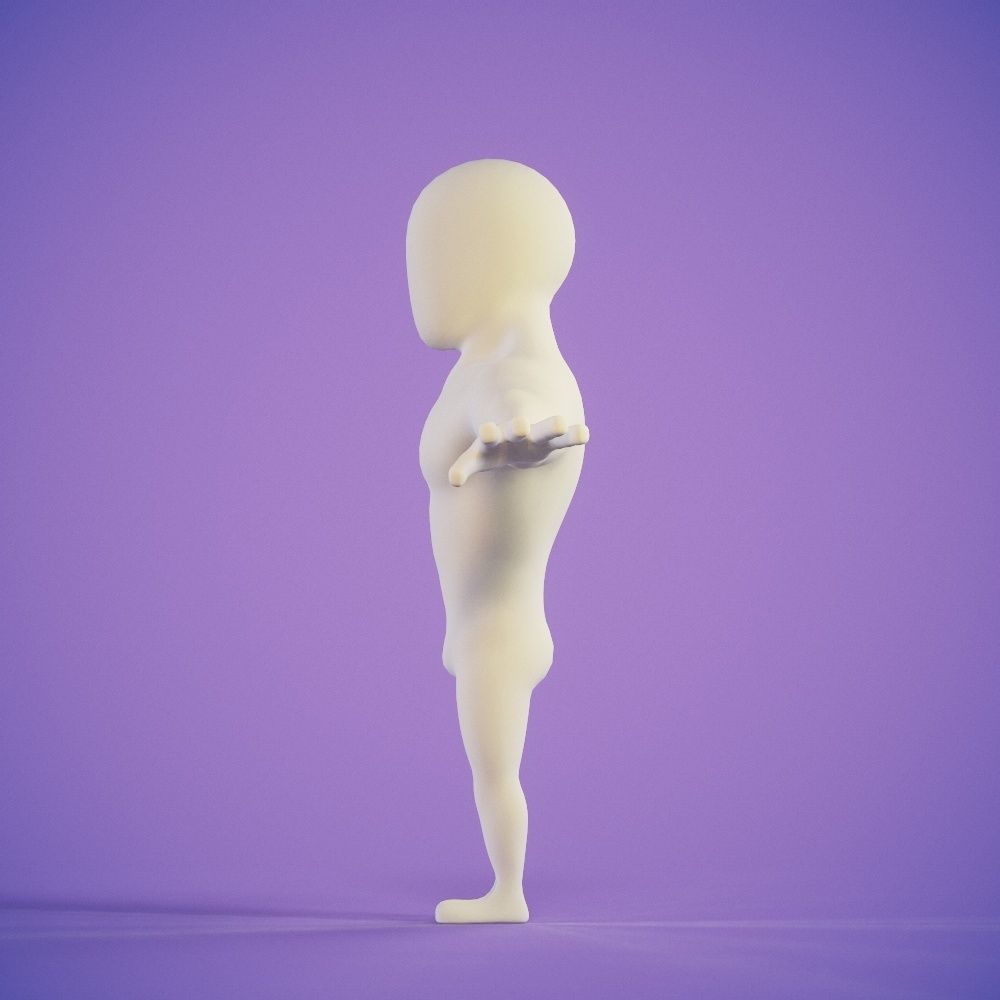 Stylized base mesh male 3D model_3