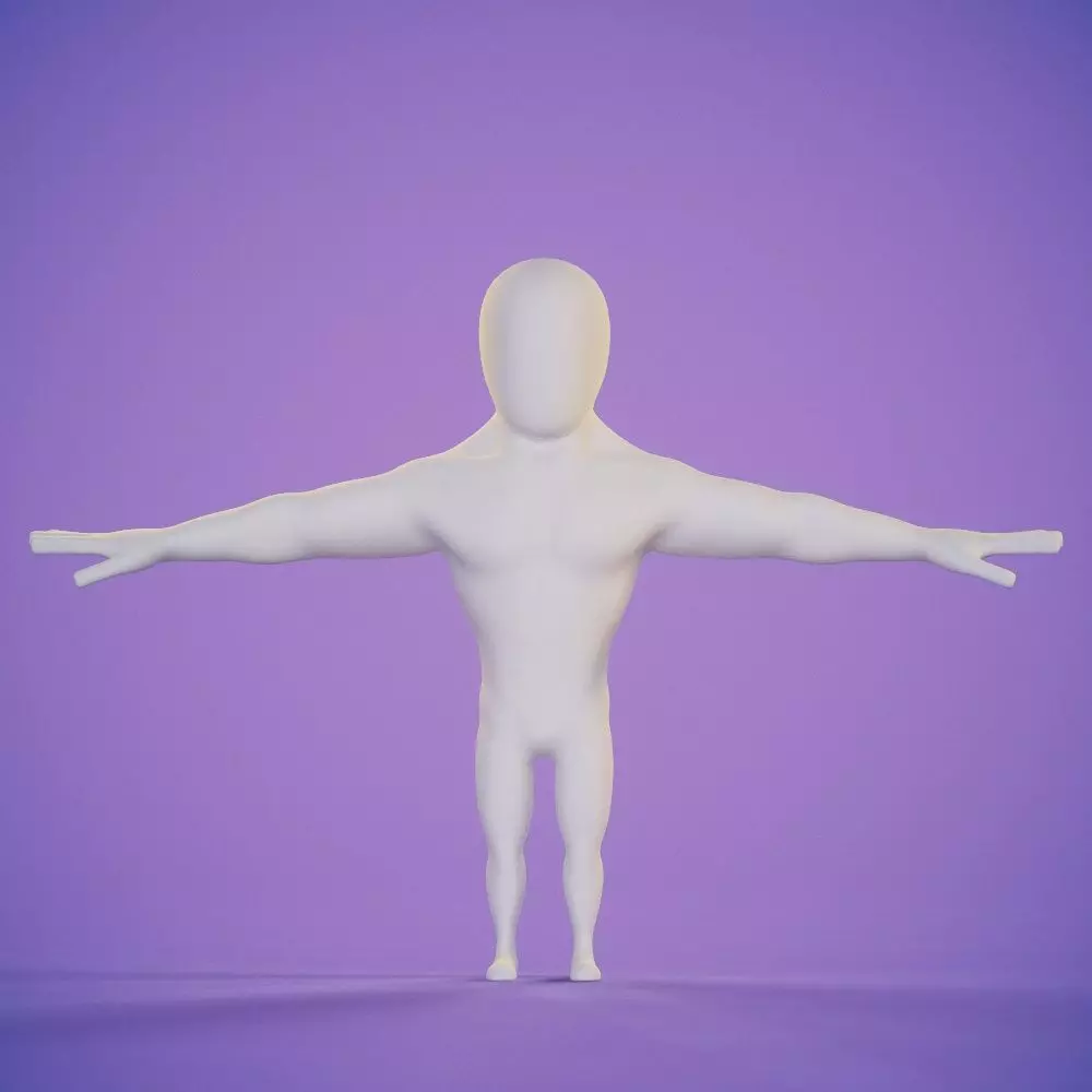 Stylized base mesh male 3D model_0