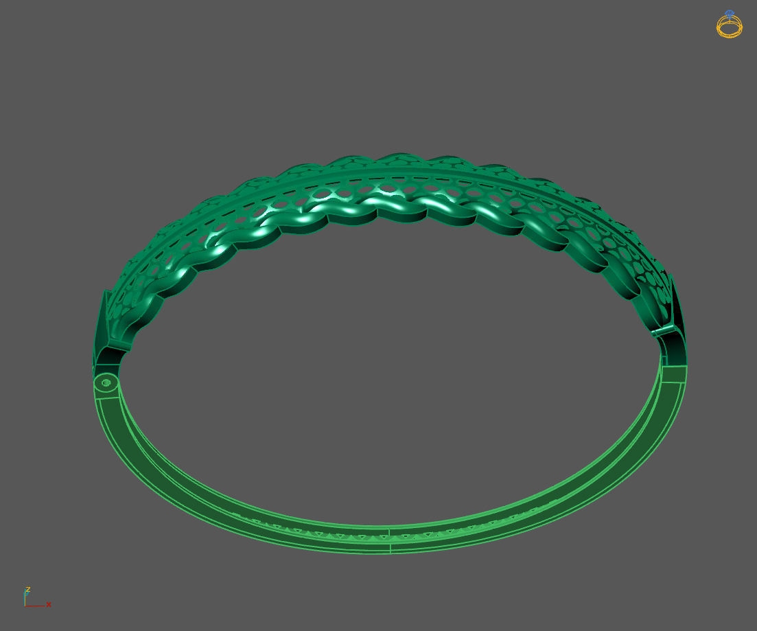 Womens Bracelets Bangles 3DM STL OBJ With Details  3D print model_2