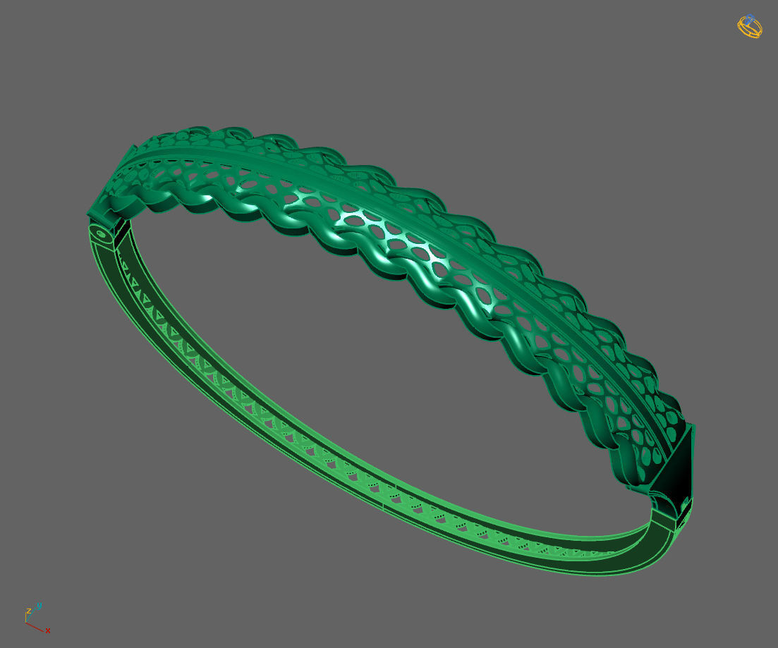 Womens Bracelets Bangles 3DM STL OBJ With Details  3D print model_3