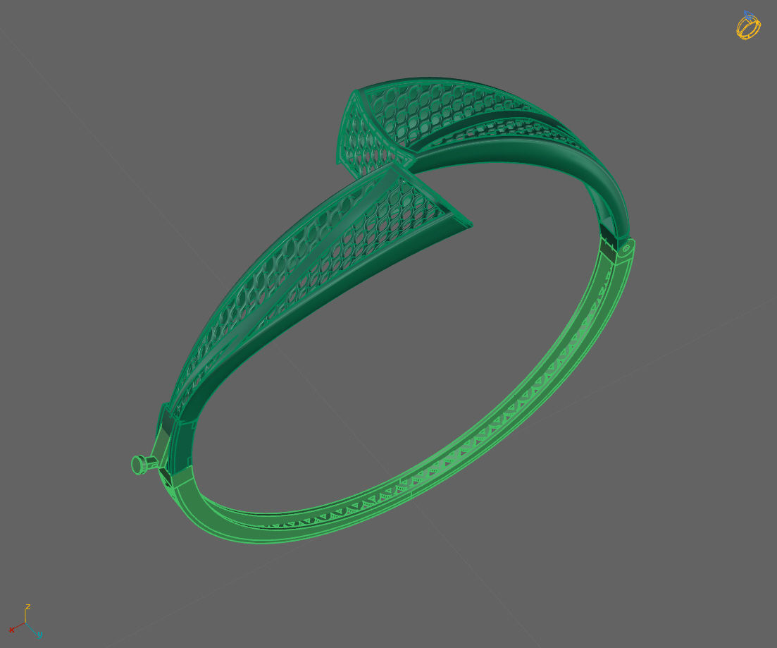 Womens Bracelets Bangles 3DM STL OBJ With Details  3D print model_1
