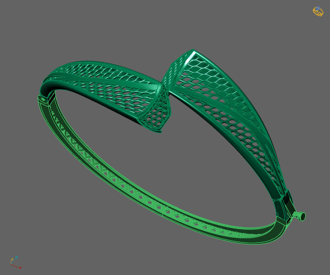 Womens Bracelets Bangles 3DM STL OBJ With Details  3D print model_3