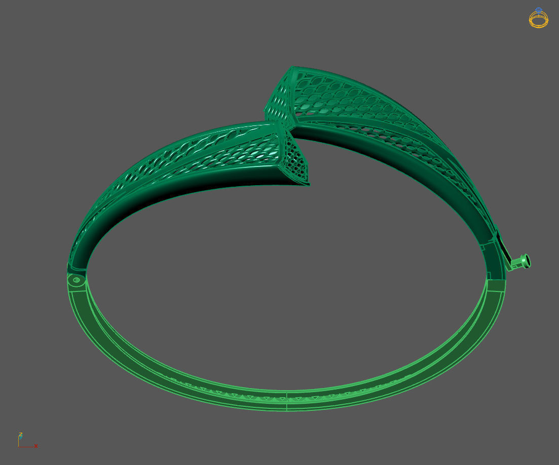 Womens Bracelets Bangles 3DM STL OBJ With Details  3D print model_2