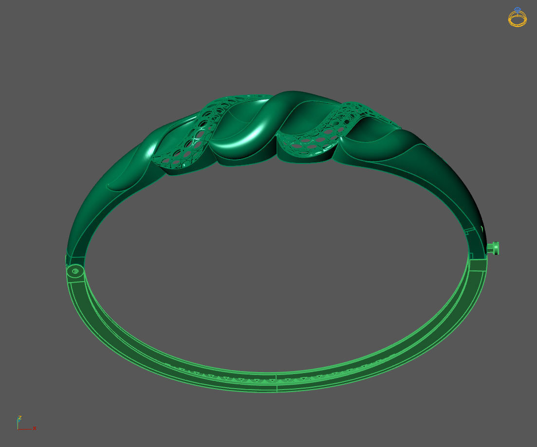 Womens Bracelets Bangles 3DM STL OBJ With Details  3D print model_2