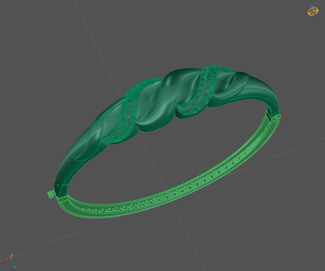Womens Bracelets Bangles 3DM STL OBJ With Details  3D print model_1