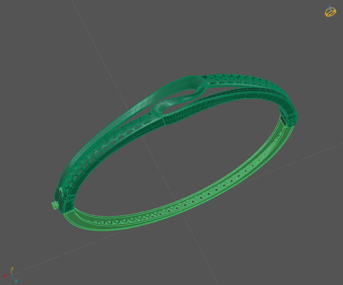 Womens Bracelets Bangles 3DM STL OBJ With Details  3D print model_1
