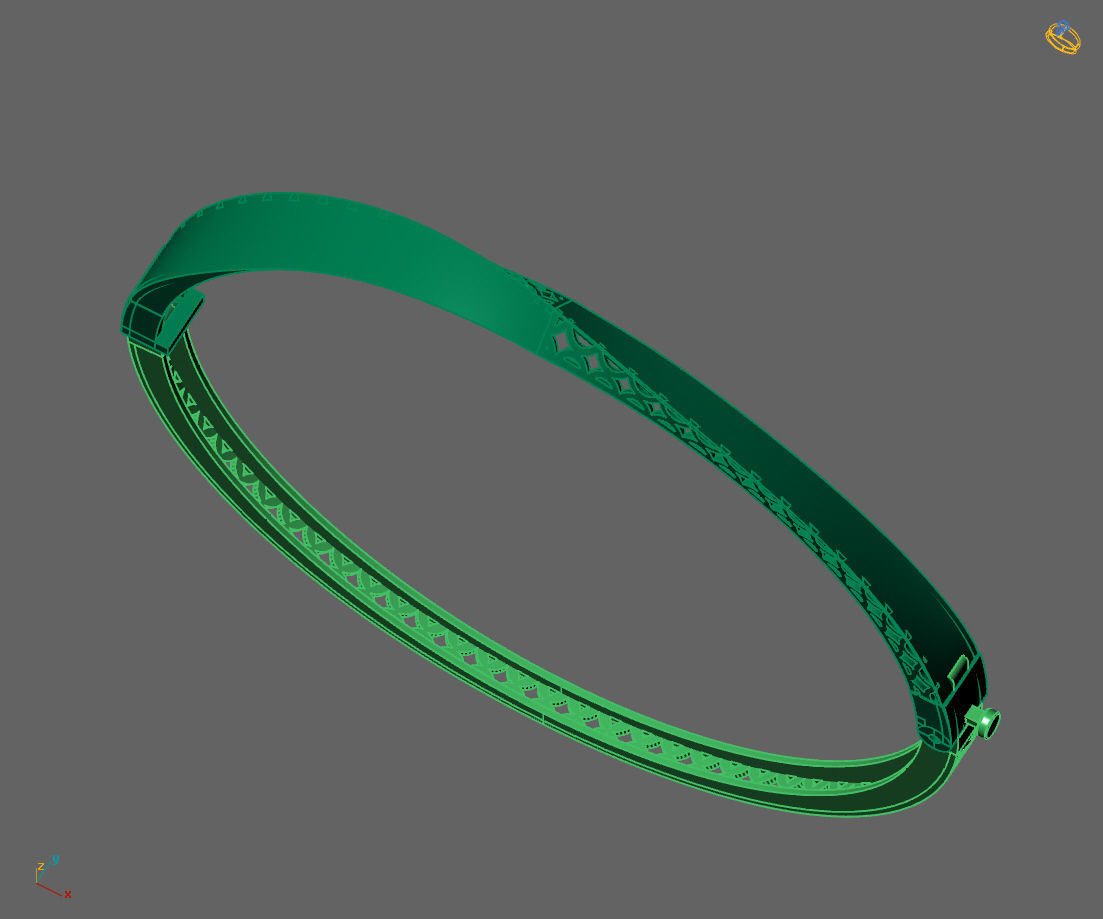 Womens Bracelets Bangles 3DM STL OBJ With Details  3D print model_3