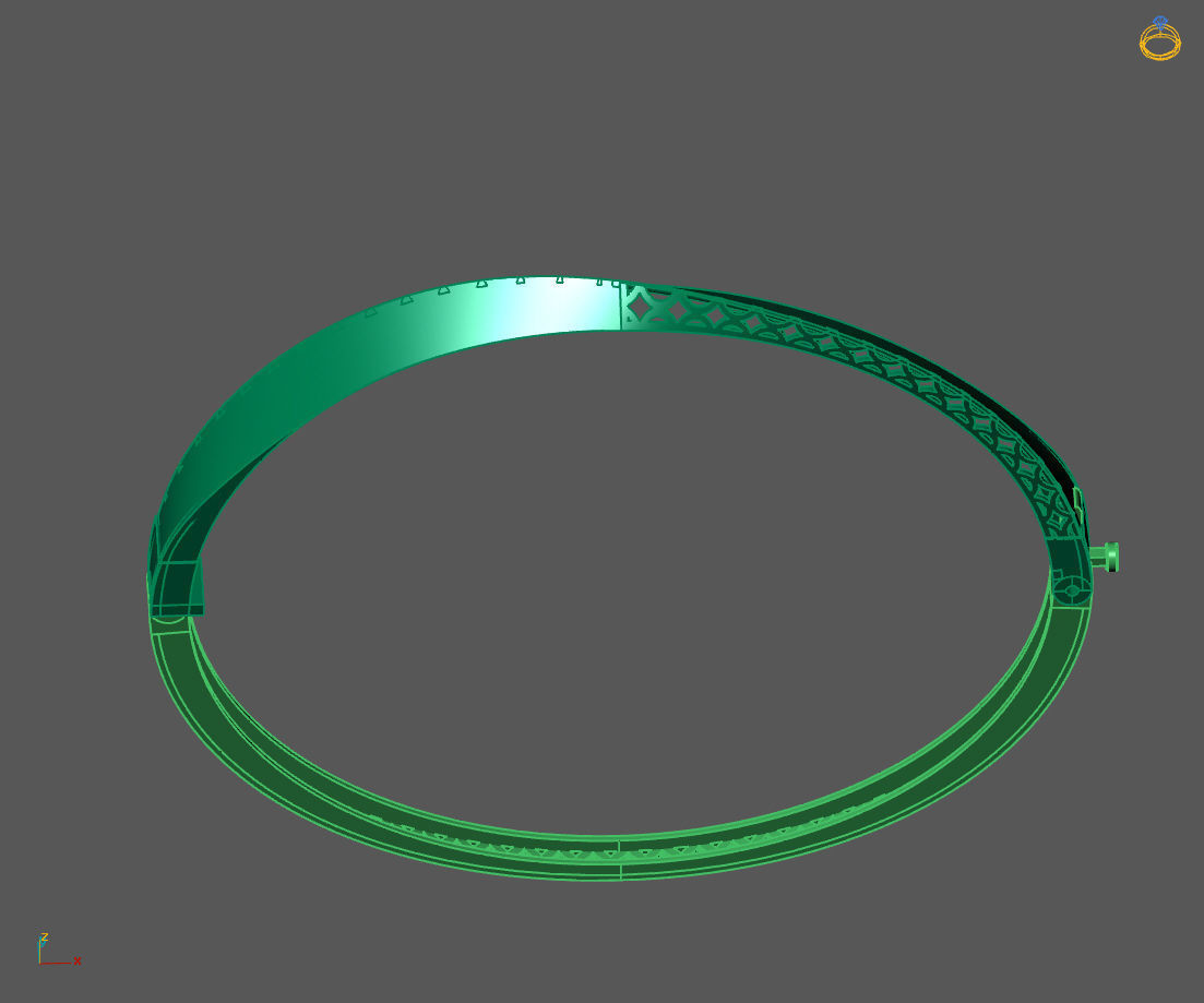 Womens Bracelets Bangles 3DM STL OBJ With Details  3D print model_2