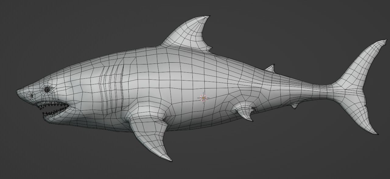White Shark  Animated  Low-poly 3D model_14