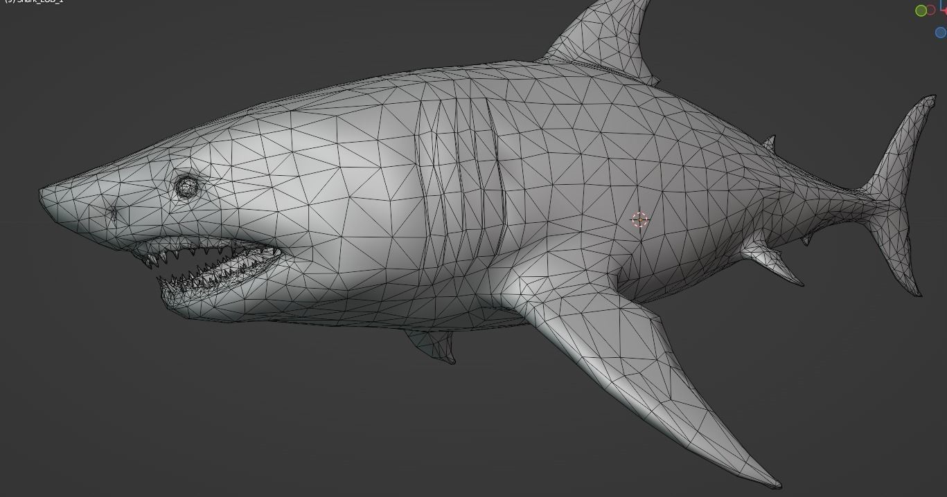 White Shark  Animated  Low-poly 3D model_27