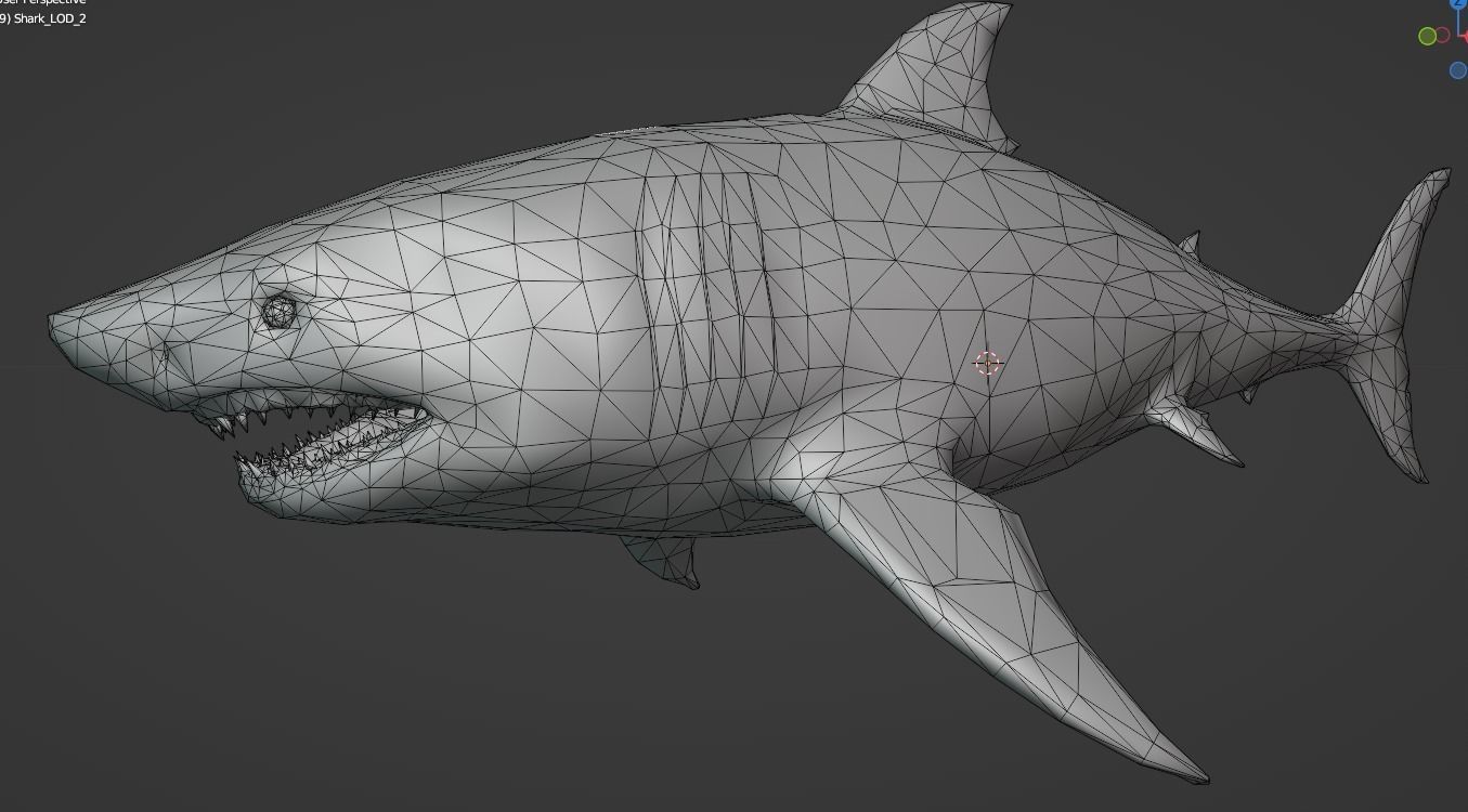 White Shark  Animated  Low-poly 3D model_28