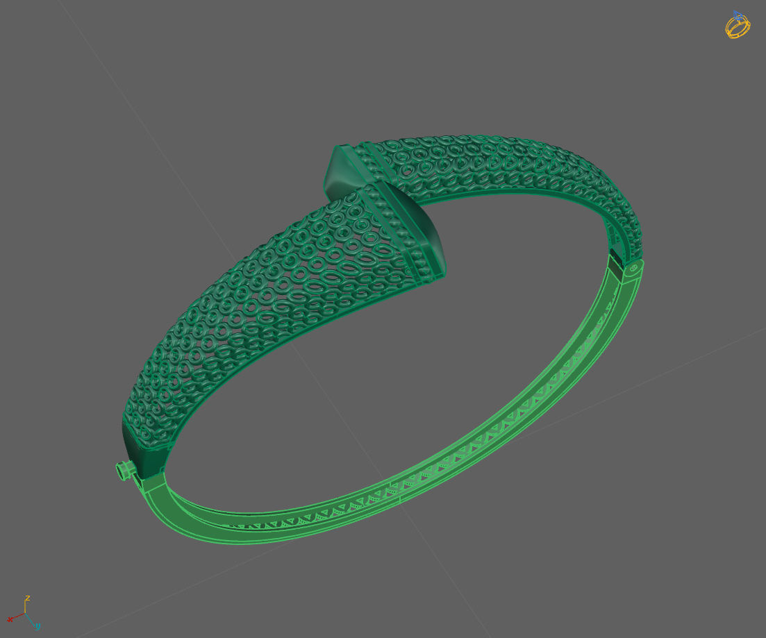 Womens Bracelets Bangles 3DM STL OBJ With Details  3D print model_2