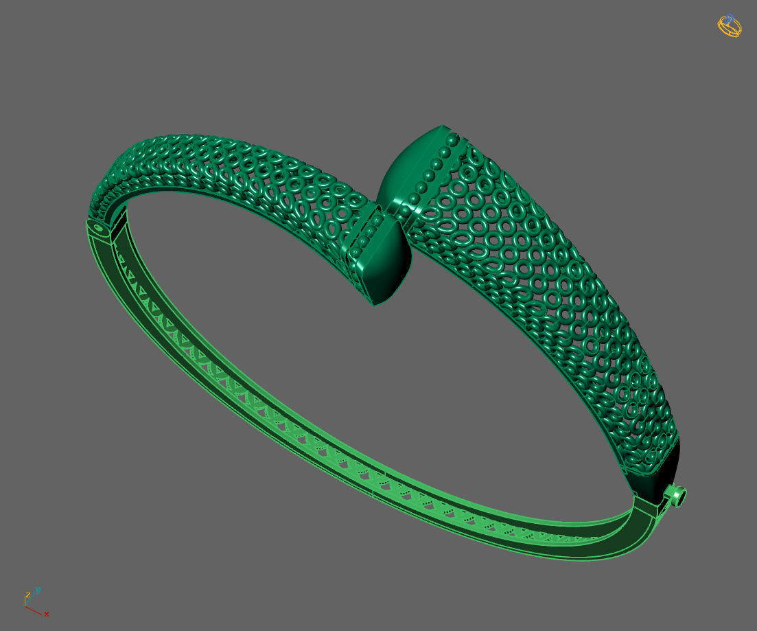 Womens Bracelets Bangles 3DM STL OBJ With Details  3D print model_3