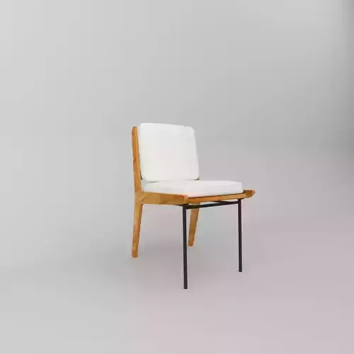 Kinney Teak Wood Outdoor Dining Side Chair with Cushion