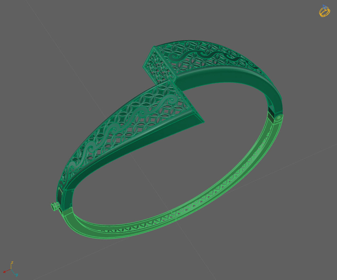 Womens Bracelets Bangles 3DM STL OBJ With Details  3D print model_1