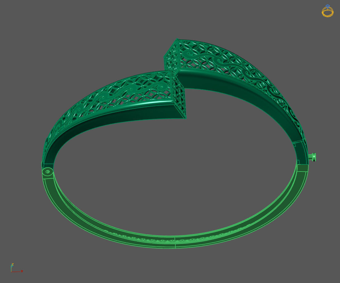 Womens Bracelets Bangles 3DM STL OBJ With Details  3D print model_2