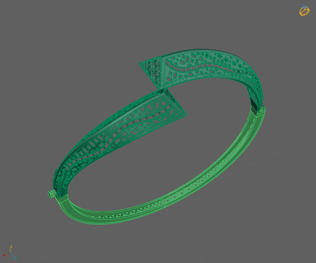 Womens Bracelets Bangles 3DM STL OBJ With Details  3D print model_1