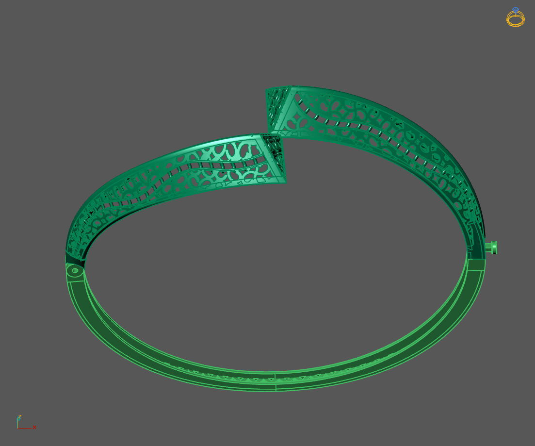 Womens Bracelets Bangles 3DM STL OBJ With Details  3D print model_2