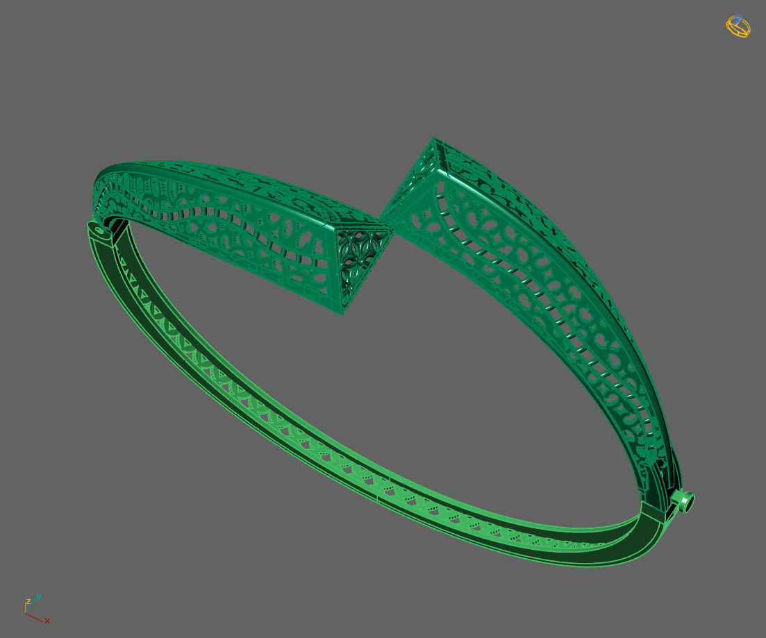 Womens Bracelets Bangles 3DM STL OBJ With Details  3D print model_3