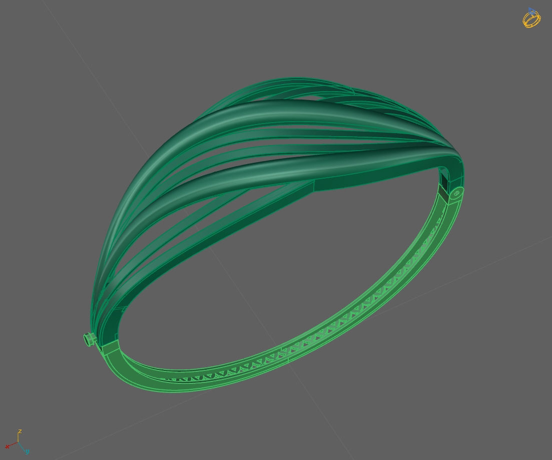 Womens Bracelets Bangles 3DM STL OBJ With Details  3D print model_1
