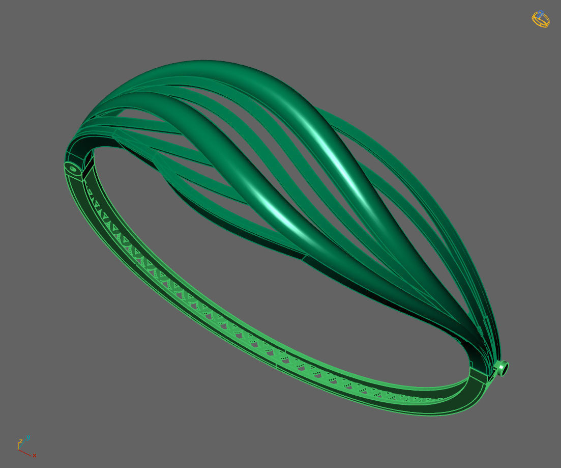 Womens Bracelets Bangles 3DM STL OBJ With Details  3D print model_3