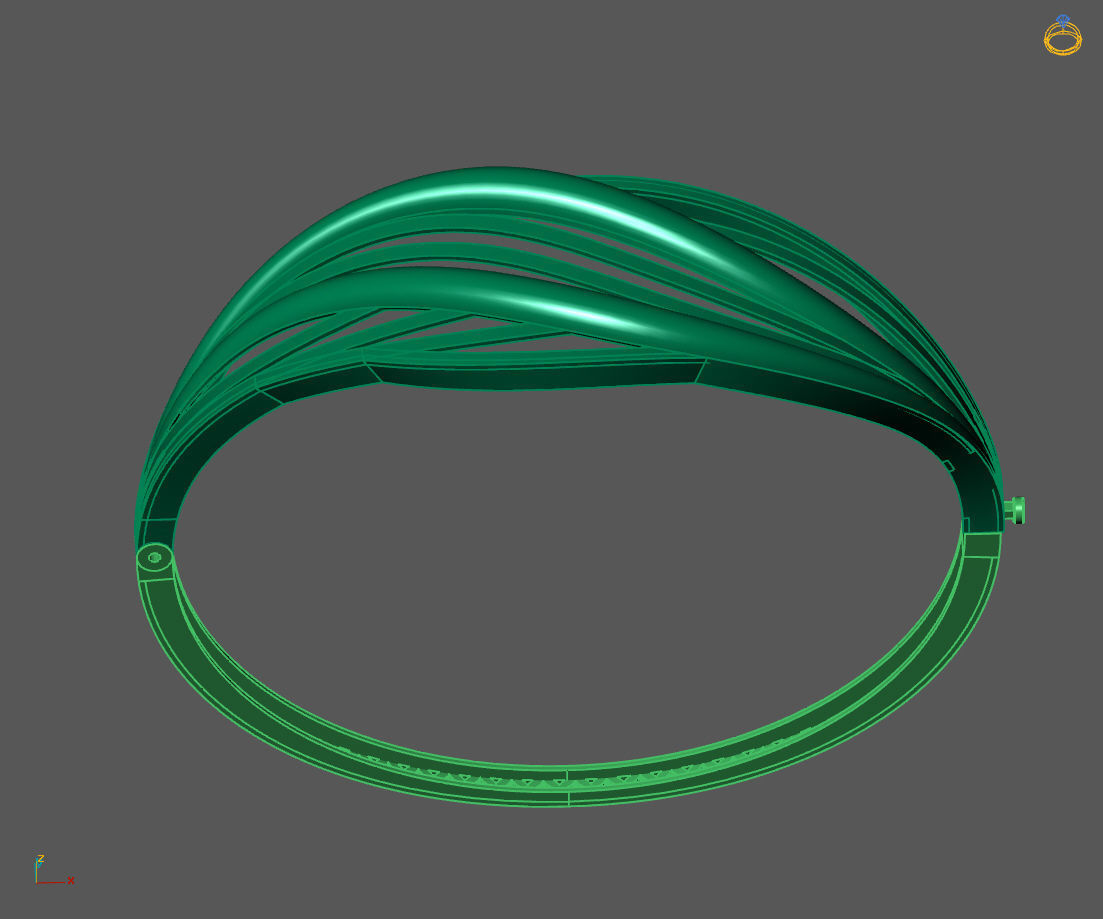 Womens Bracelets Bangles 3DM STL OBJ With Details  3D print model_2