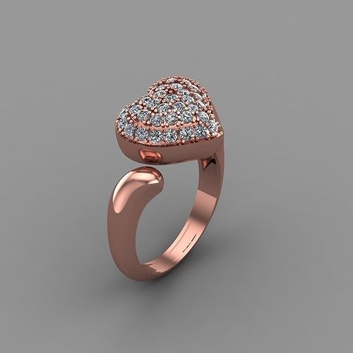 Heart diamond ring Jewelry For Women 3D print model