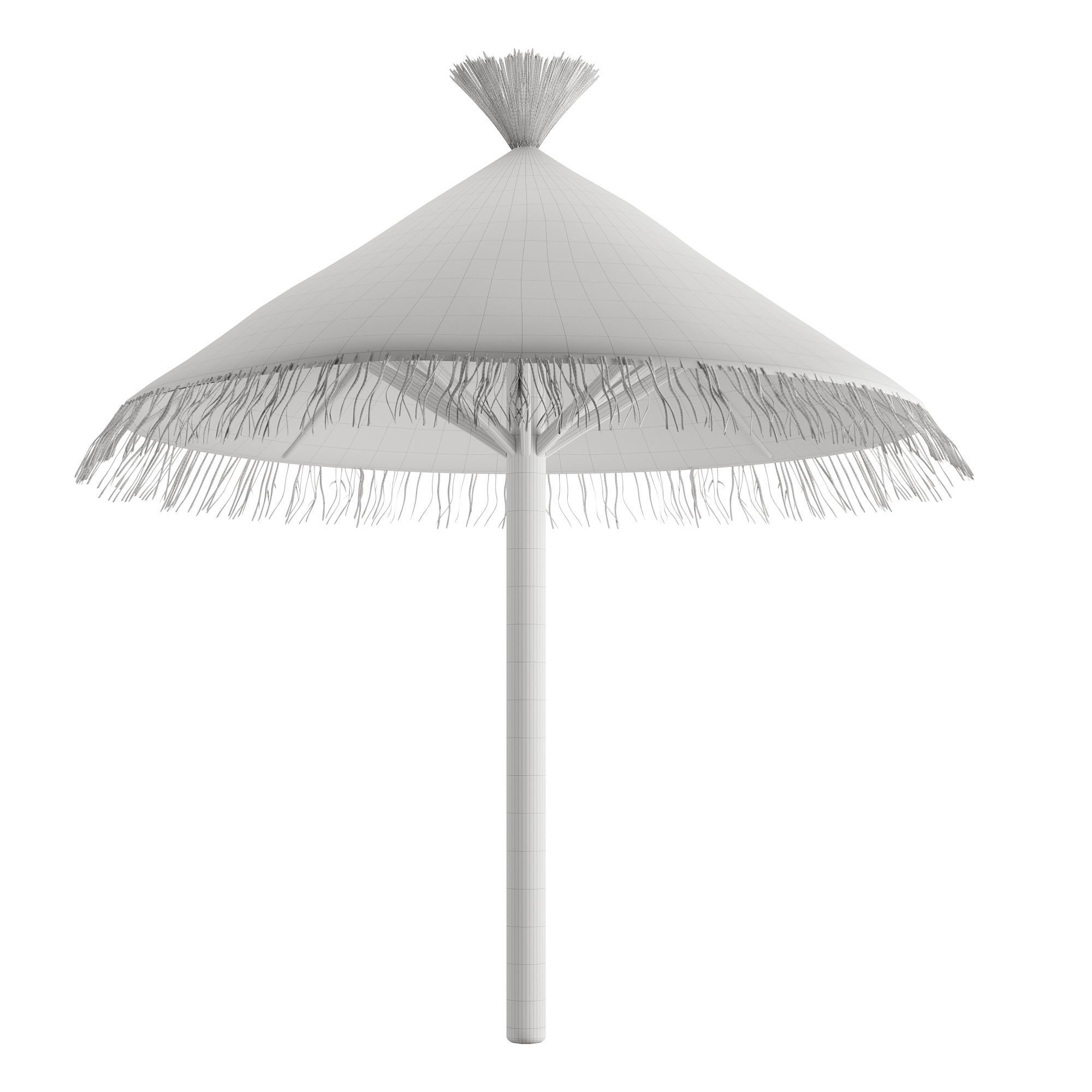 Straw hut beach Low-poly 3D model_4