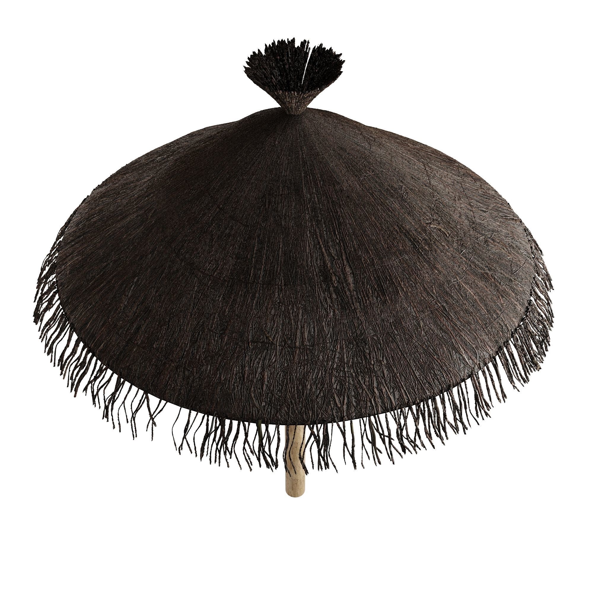 Straw hut beach Low-poly 3D model_3