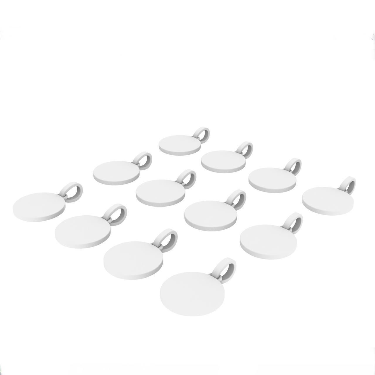 Zodiac Circle pendants Small 15 mm plain gold 3D print model_4