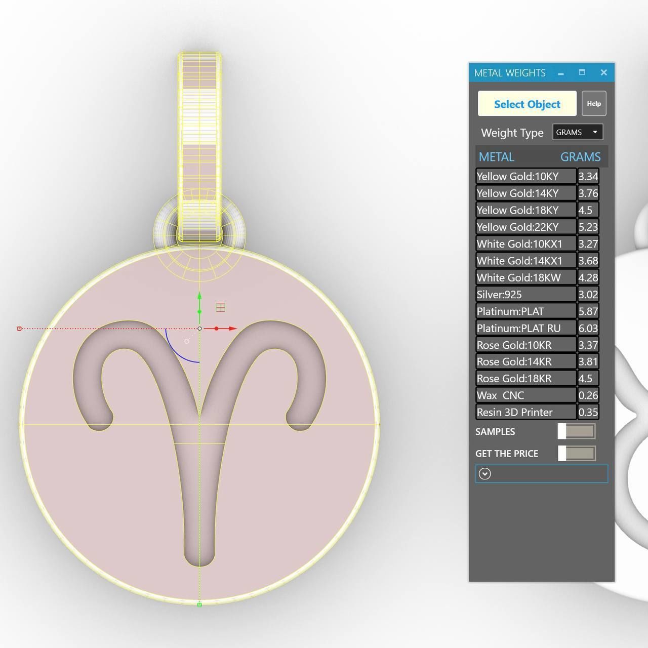 Zodiac Circle pendants Small 15 mm plain gold 3D print model_7