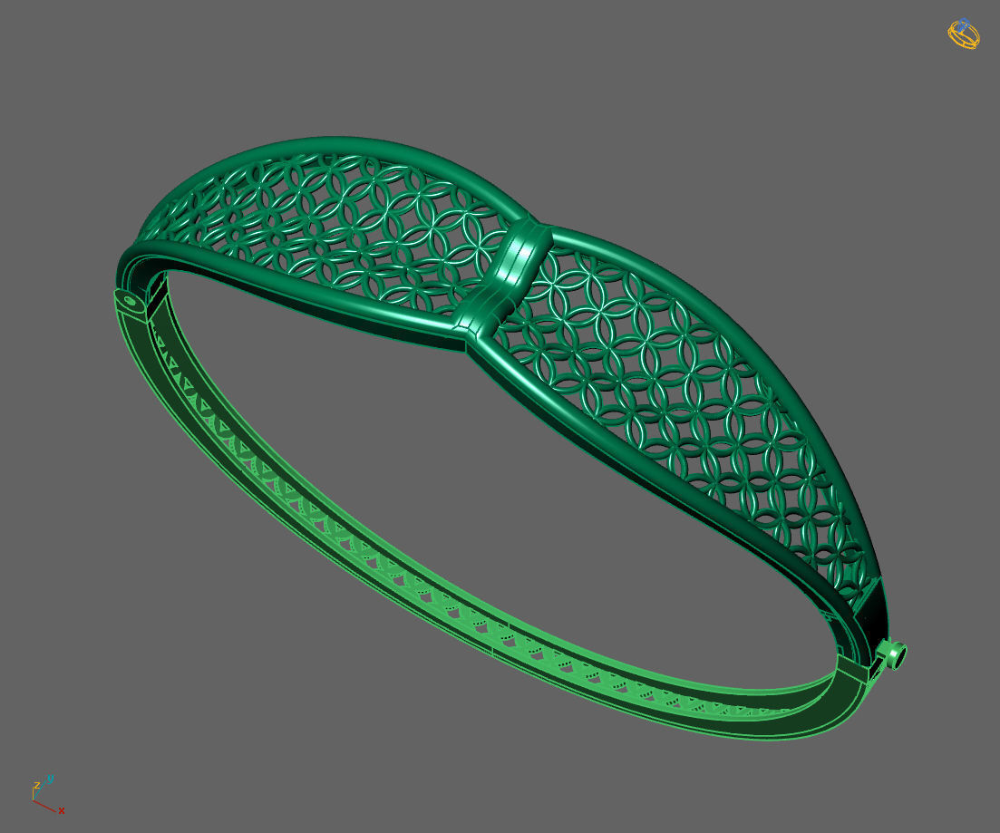 Womens Bracelets Bangles 3DM STL OBJ With Details 3D print model_3