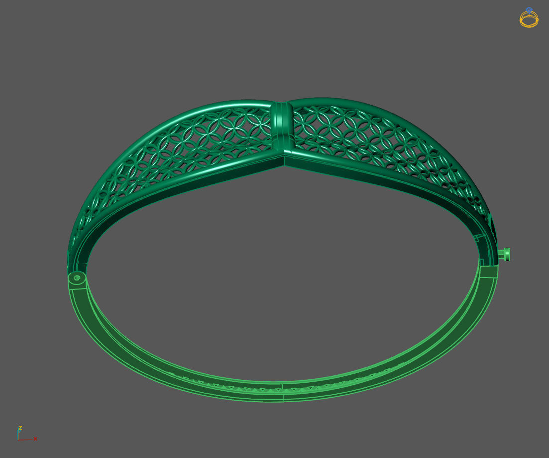 Womens Bracelets Bangles 3DM STL OBJ With Details 3D print model_2