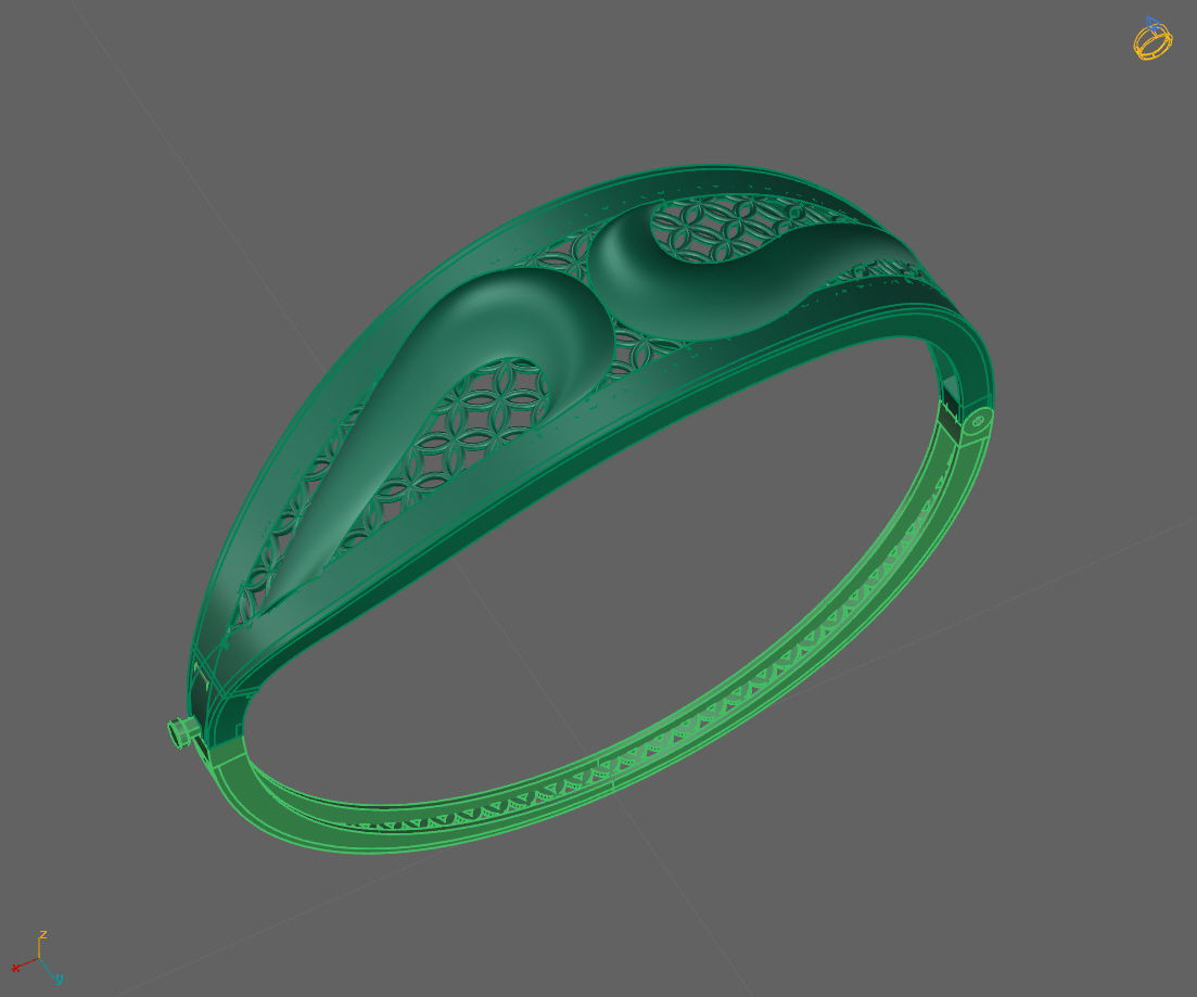 Womens Bracelets Bangles 3DM STL OBJ With Details 3D print model_1