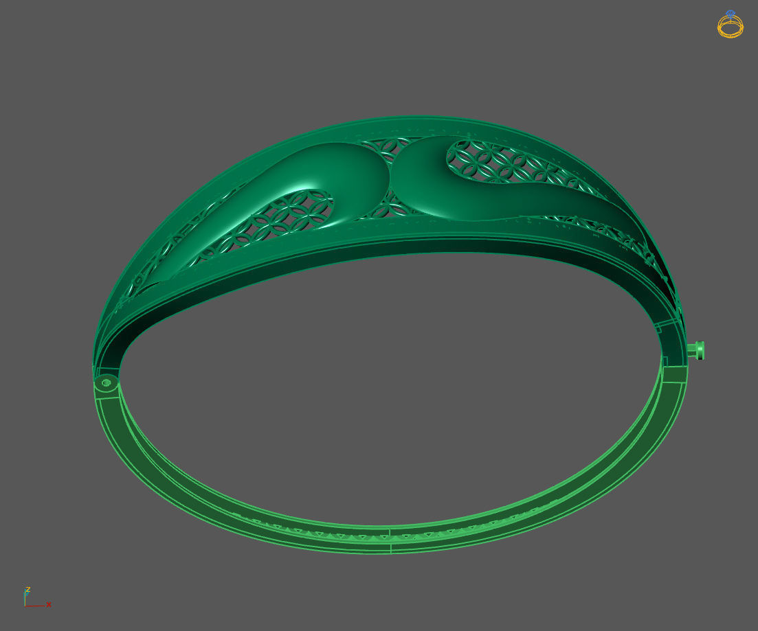 Womens Bracelets Bangles 3DM STL OBJ With Details 3D print model_2