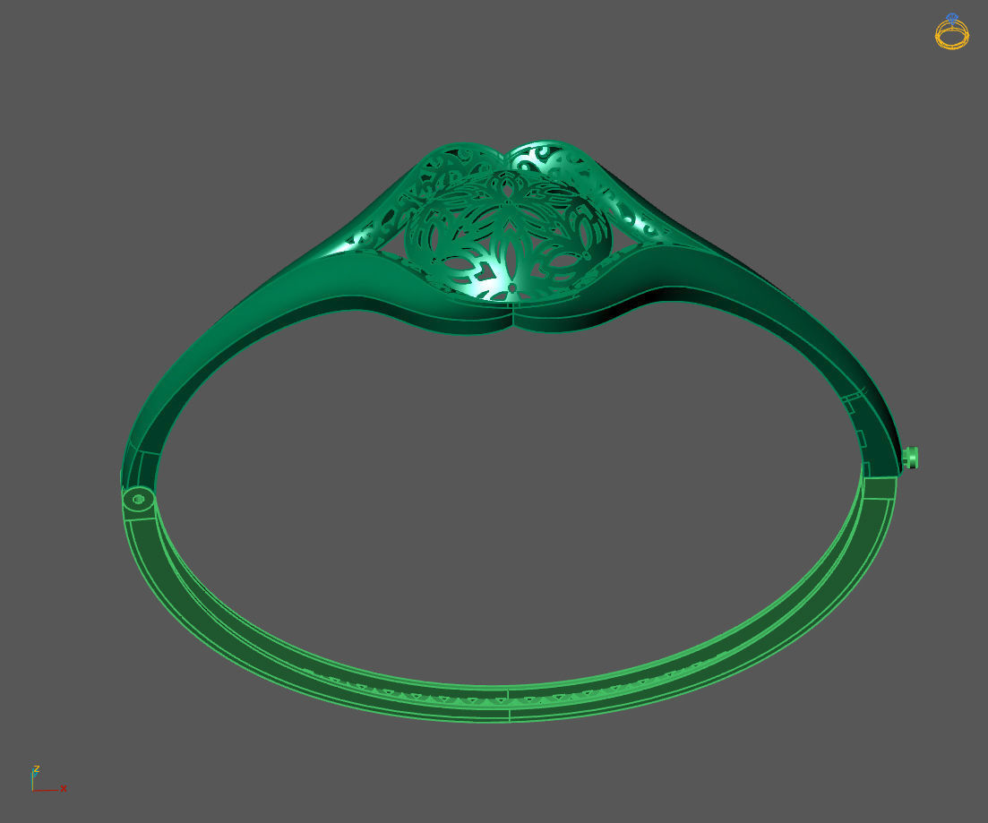 Womens Bracelets Bangles 3DM STL OBJ With Details  3D print model_2