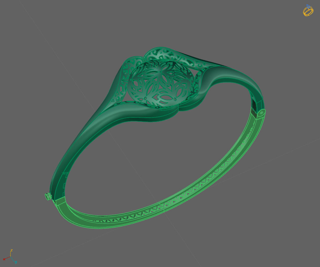 Womens Bracelets Bangles 3DM STL OBJ With Details  3D print model_1