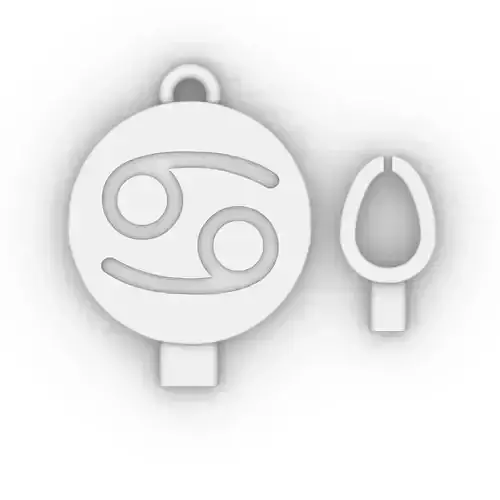 Cancer Zodiac Plain 15 mm pendant