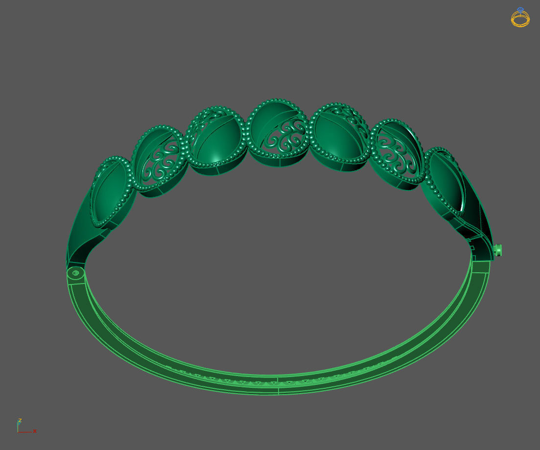Womens Bracelets Bangles 3DM STL OBJ With Details  3D print model_2